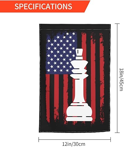 Miniatura 7 de Bandera estadounidense de ajedrez para jardín, 12 x 18 pulgadas, decoración de patio al aire libre, bandera de jardín de doble cara para patio,