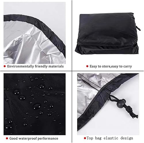 Miniatura 6 de Cubierta de parrilla redonda pequeña, impermeable, protector para jardín, interior y exterior, color verde oscuro