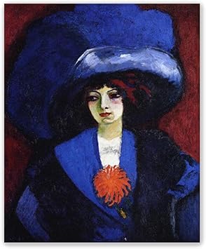 Amazon Co Jp キースヴァンドンゲン有名な油絵キャンバス上の絵画 肖像画のポスター 青い帽子をかぶった女性 Giclee Reproductionscanvasprints ウォールアート画像50x60cm X24 フレームなし ホーム キッチン