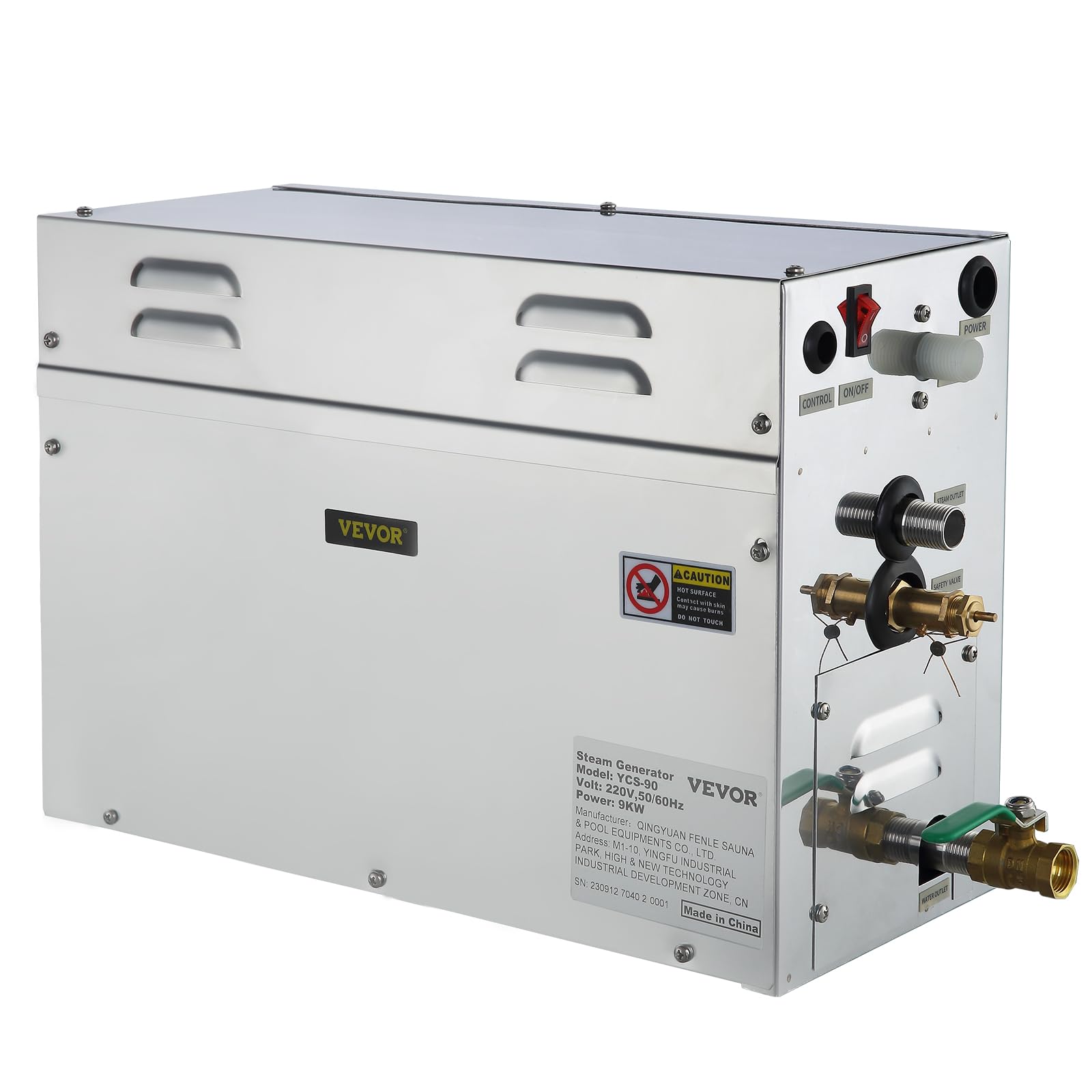 Générateur de Vapeur Sauna 9 KW 220 V 8,5-11,3 m³ 35 ℃-55 ℃ LT-90