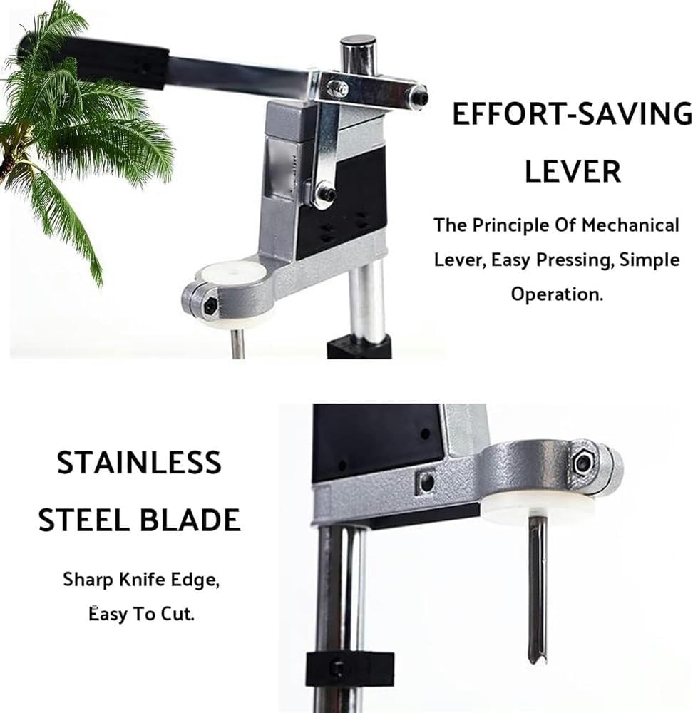 Manual Coconut Hole Opening Machine, Hand Press Driller Opener, Stainless Steel Material, Thickened Base, Safety and Environmental Protection, Easy Use