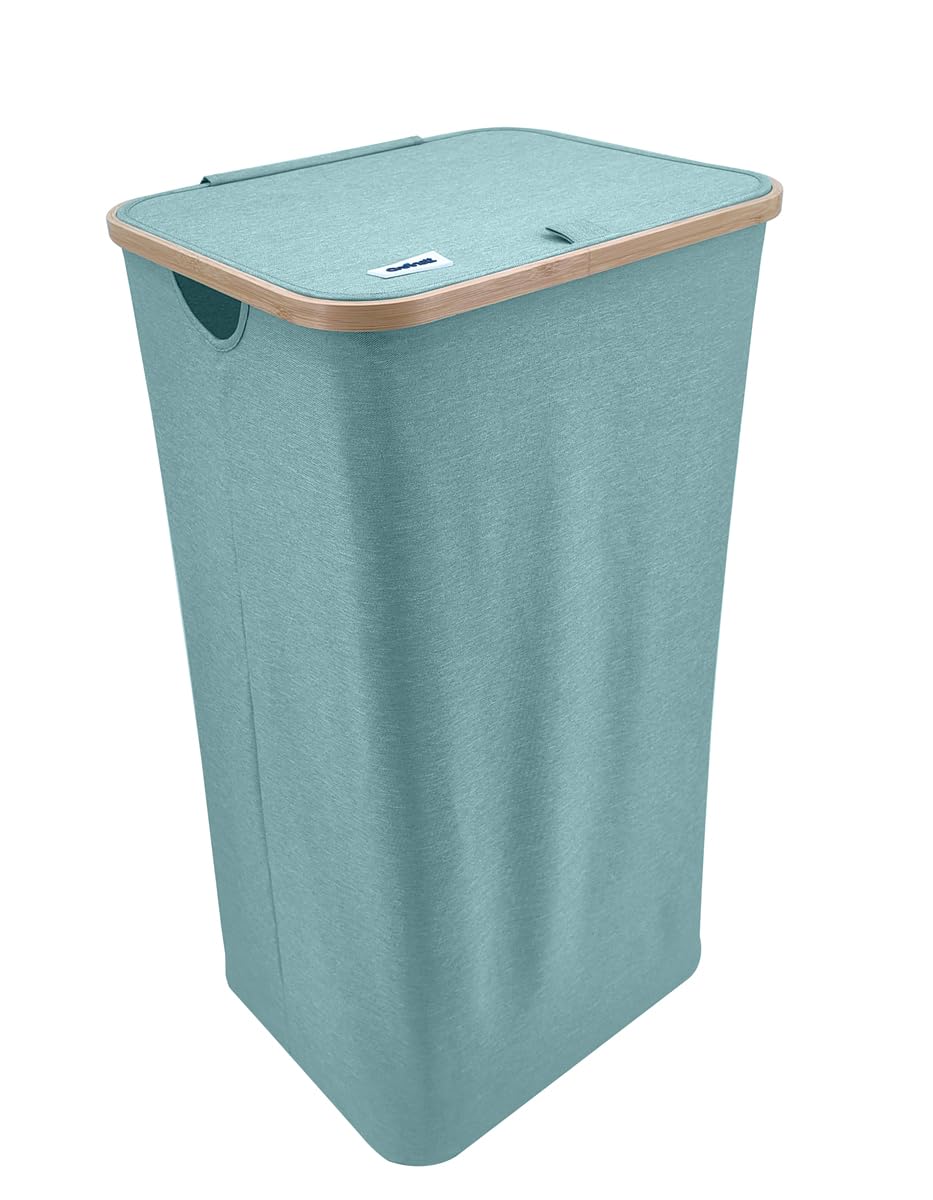 Panier à linge 100l pliable vert sauge Ordinett grand bac de rangement