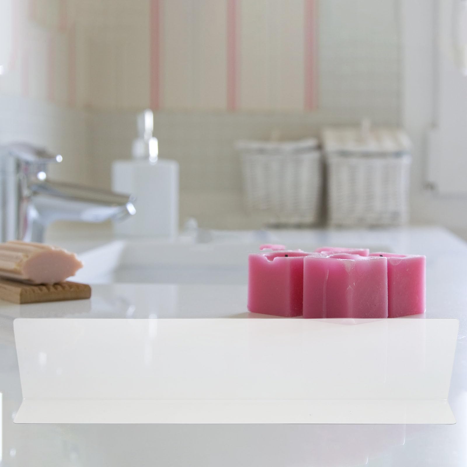 Protège-Évier Transparent Anti-Éclaboussures - Pour Lavabo, Cuisine - Installation Facile, Garde Le Sol Sec