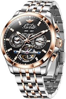 OLEVS OUPINKE Men Watch Automatic 5 Hands Multi Calendar Year/Month/Week/Date Mechanical 5ATM Waterproof Luxury Tungsten Steel Sapphire Crystal Wrist Watch for Men