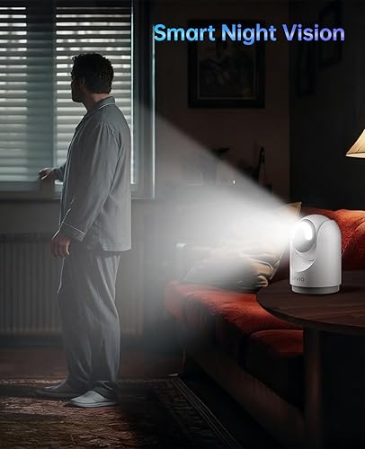 Miniatura 3 de Cámara WiFi para interiores, cámara de seguridad inalámbrica enchufable con video 3K de 5 MP, panorámica/inclinación, audio de 2 vías, detección