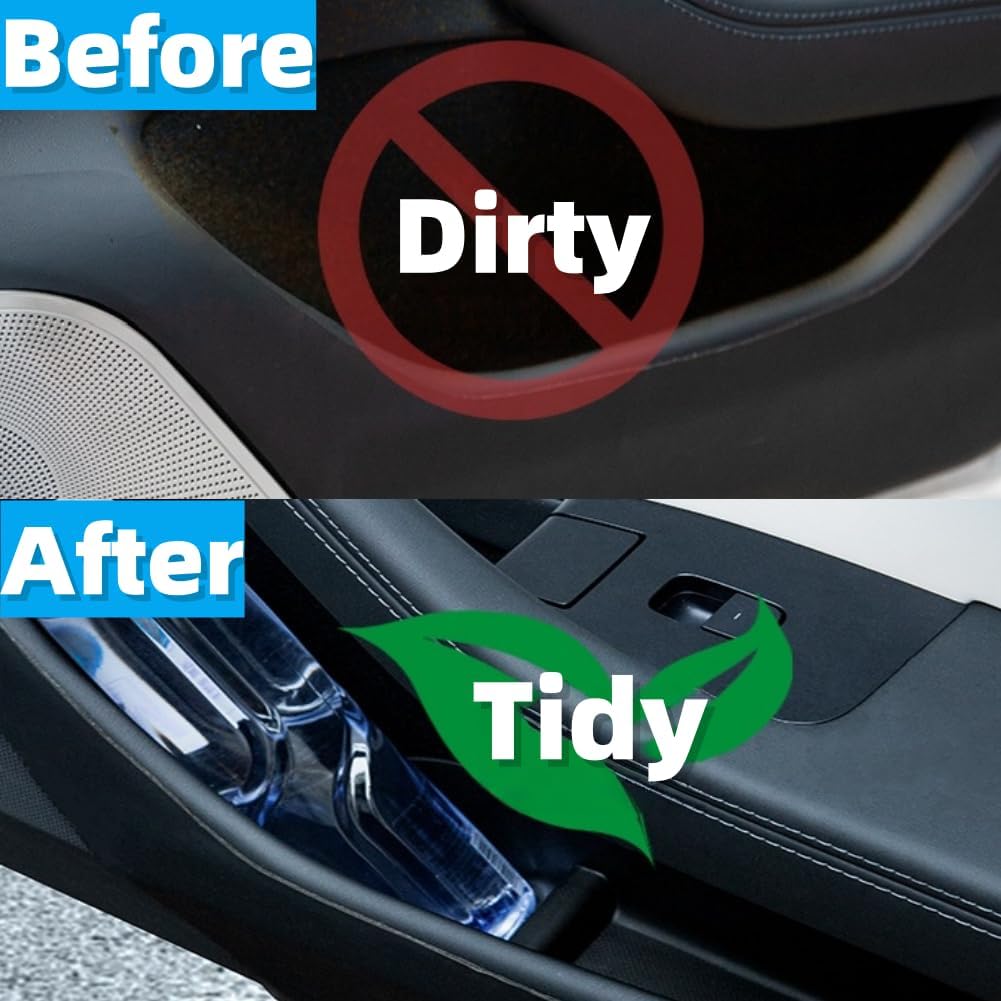 4 PCS Door Pocket Liners for 2024 2025 Tesla Model 3 Highland, TPE Anti-Slip Door Side Storage Box Insert Tray Organizer Accessories (Black)