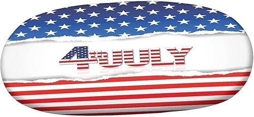 Miniatura 3 de XISUNYA Mantel ovalado ajustable de poliéster con bordes elásticos del 4 de julio, protector de mesa con estampado de patrón patriótico, para