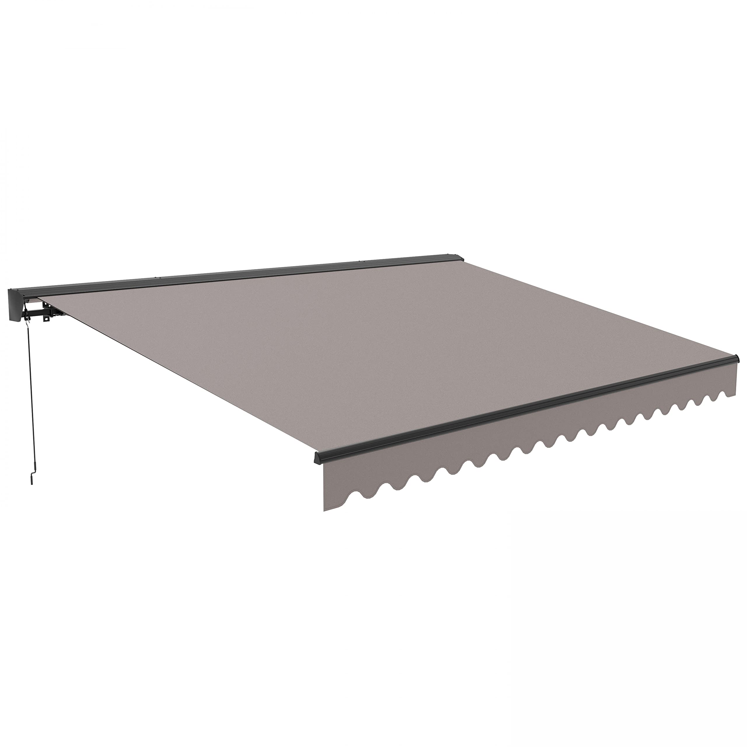 Oviala Store banne Semi-​intégral 2,​5x2m en Aluminium Taupe