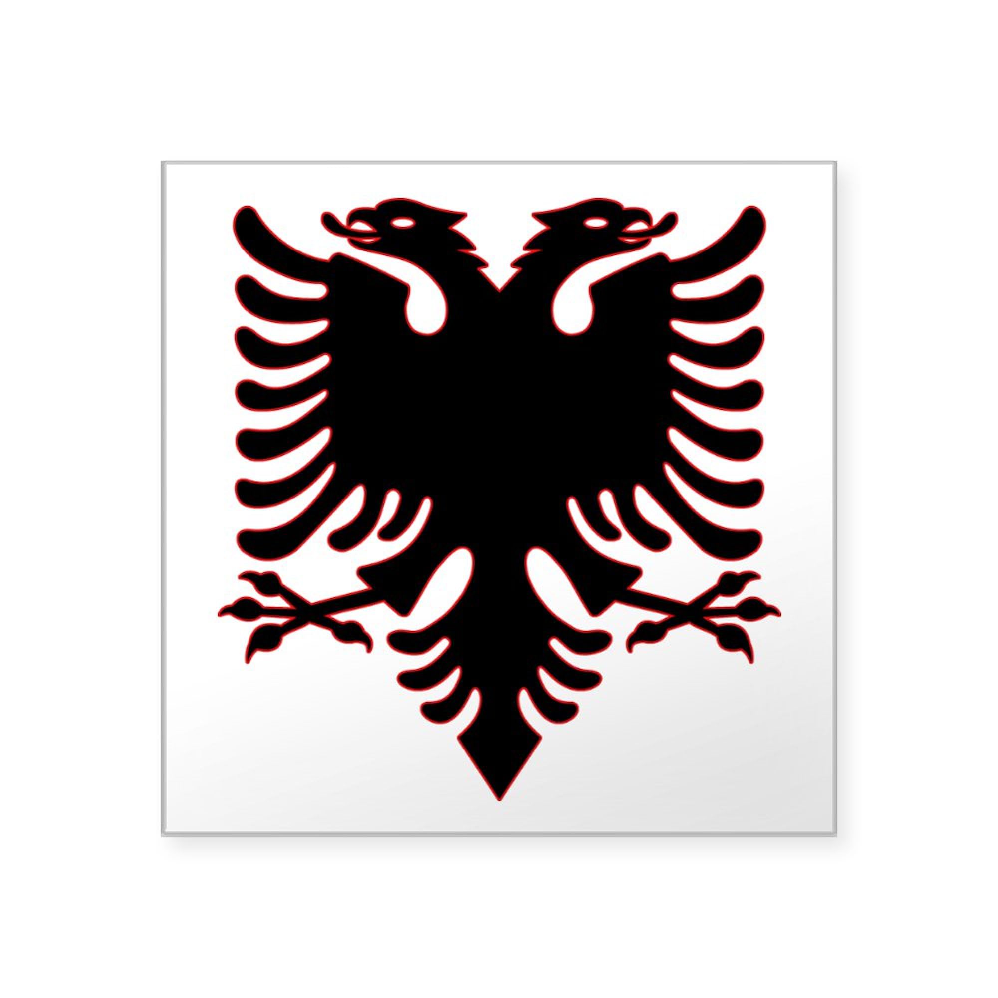 CafePress Albanian Eagle Square Sticker 3 X 3 Square Bumper Sticker Car Decal