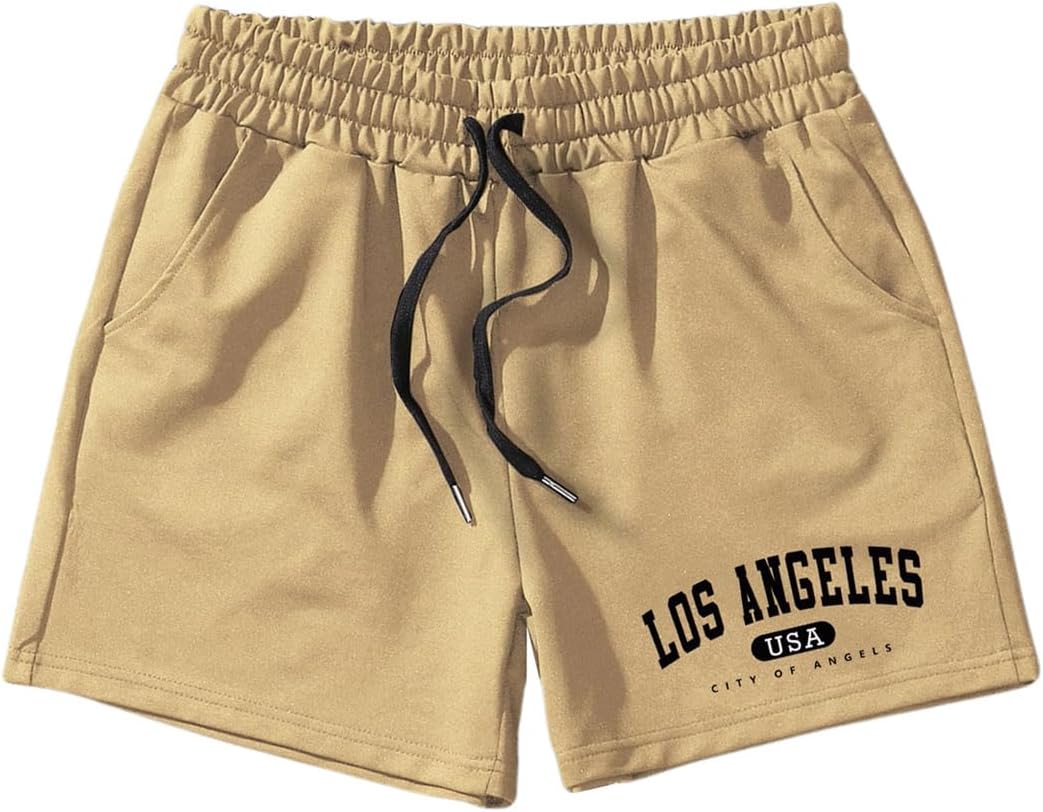GORGLITTER Men's Graphic Cool Shorts Drawstring Waist Basketball Athletic Gym Shorts with Pockets