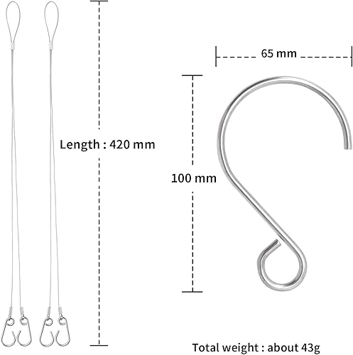 Miniatura 2 de Placa de parrilla de titanio, cuerda de mano de barbacoa de carbón, cadena colgante de acero inoxidable de titanio, alambre colgante con ganchos