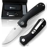 Vista 10 de Holtzman's Gorilla Survival Cuchillo plegable campesino con mango táctico G10, hoja de acero D2, juego de caja de regalo (negro) - Ideal para llevar