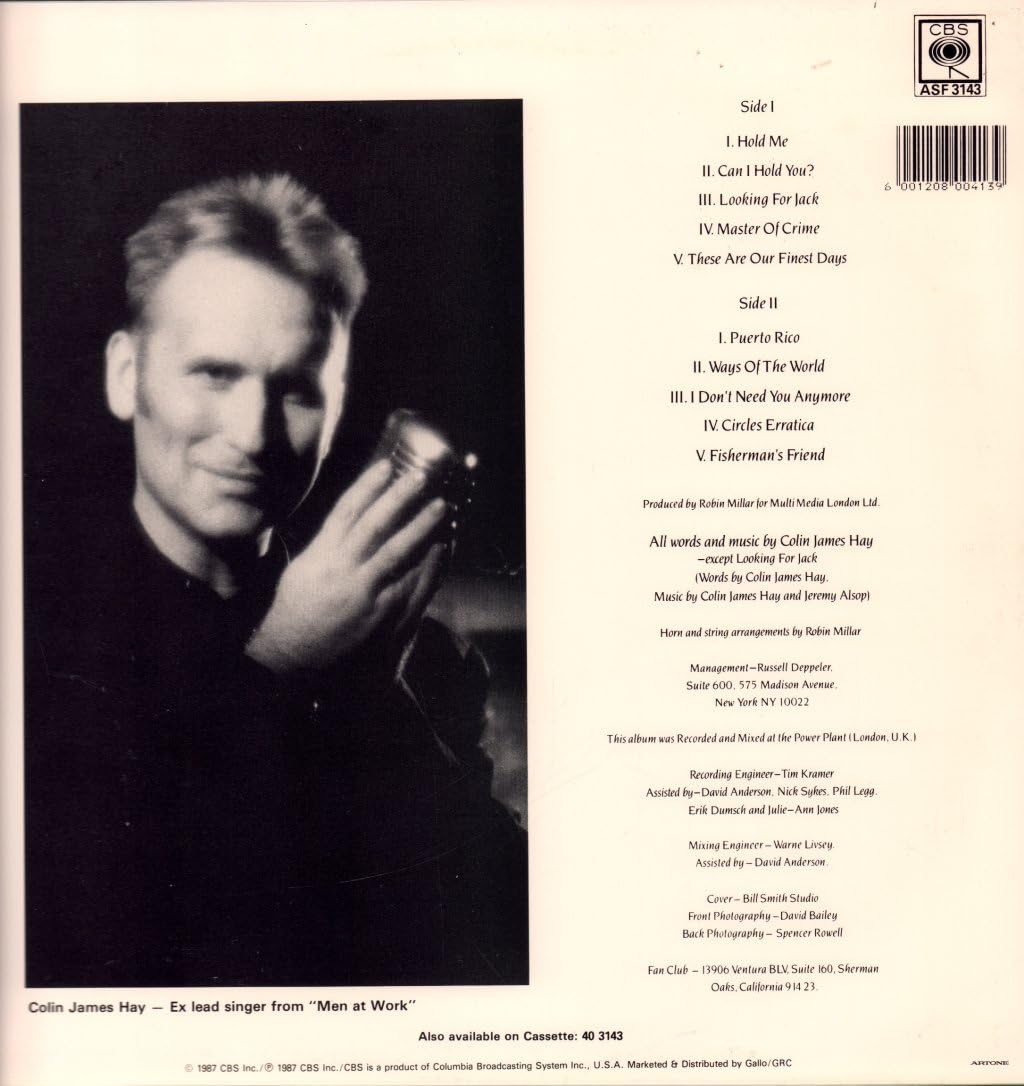 Colin Hay - Looking For Jack - CBS - CBS 450355 1 - Image 2