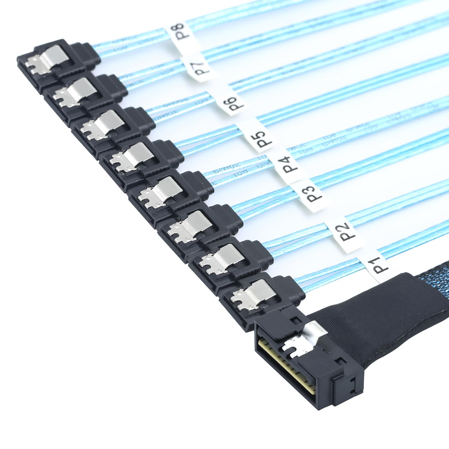 PCI-E Ultraport Slimline SAS 4.0 LP SFF-8654 8i 74-pinowy do 8X SATA 7-pinowy kabel wewnętrzny serwera 1 m