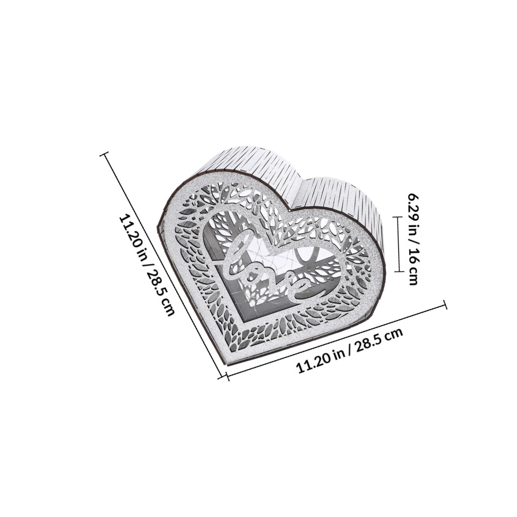 KALLORY Scatola per Contenere Biglietti per di in e a Legno Cuore Forma Rustico Grande Capacità Buste e Piccoli Oggetti Decorazioni Matrimonio e Ricevimento