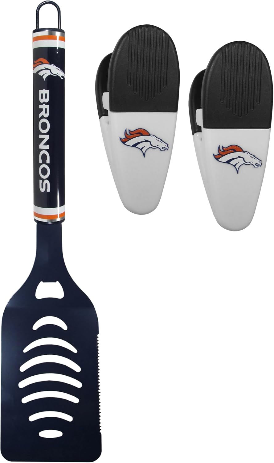 Siskiyou NFL Denver Broncos Logo Spatula/Chip Clips, One Size, Team Colors