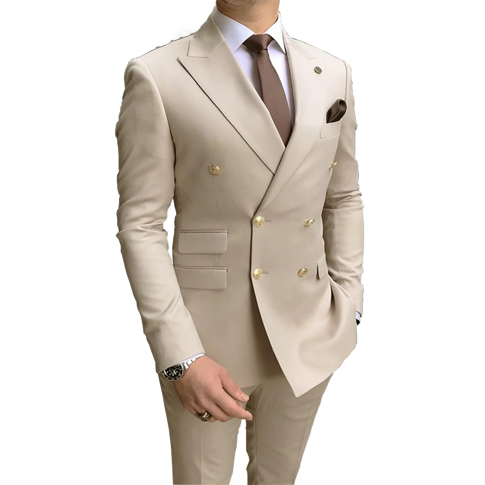 Costume Décontracté pour Hommes - Ensemble De Marié À Boutons Croisés, Ensemble De Smoking De Mariage pour Fête