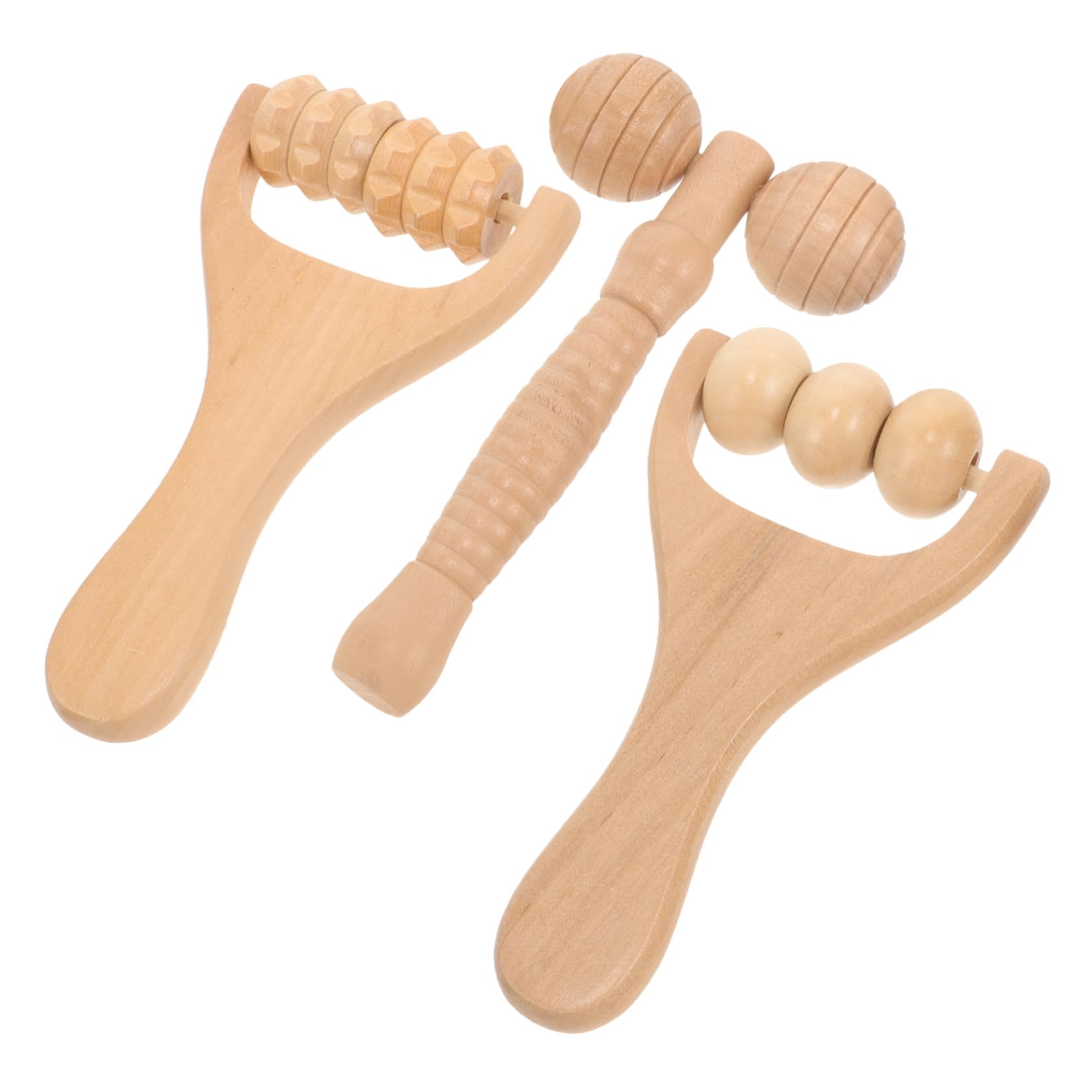 VALICLUD 5 Set Strumenti Di Massaggiatore Massaggiante Massaggiatore Della Spalla Massaggiatore Per Spalle Per Uso Quotidiano Strumento Di Massaggio Di Legno 3 Pezzi * 5