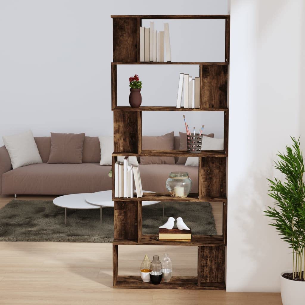 Generisch Bücherregal/Raumteiler Räuchereiche 80x24x192 cm Holzwerkstoff,Möbel,Regalsysteme,Bücherregale Bücherschränke-816059