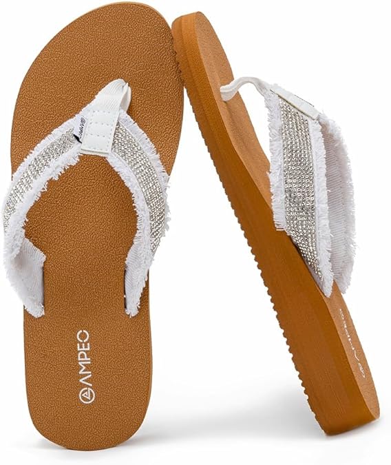 Ampeo Women's Arch Support Flip Flops Comfortable Casual Summer Beach Thong Sandals