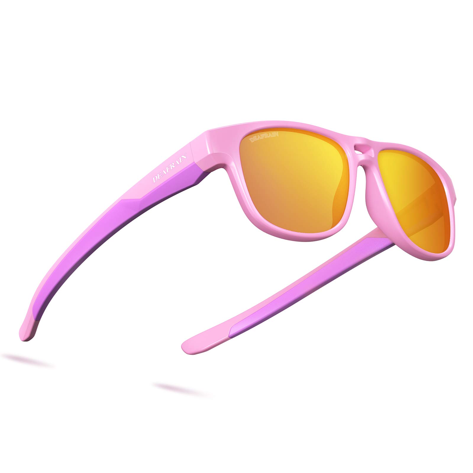 DEAFRAIN Kids Polarized Sunglasses for Boys Girls TPEE Flexible Frame Sports Baseball Running Cycling Glasses for Age 5-13