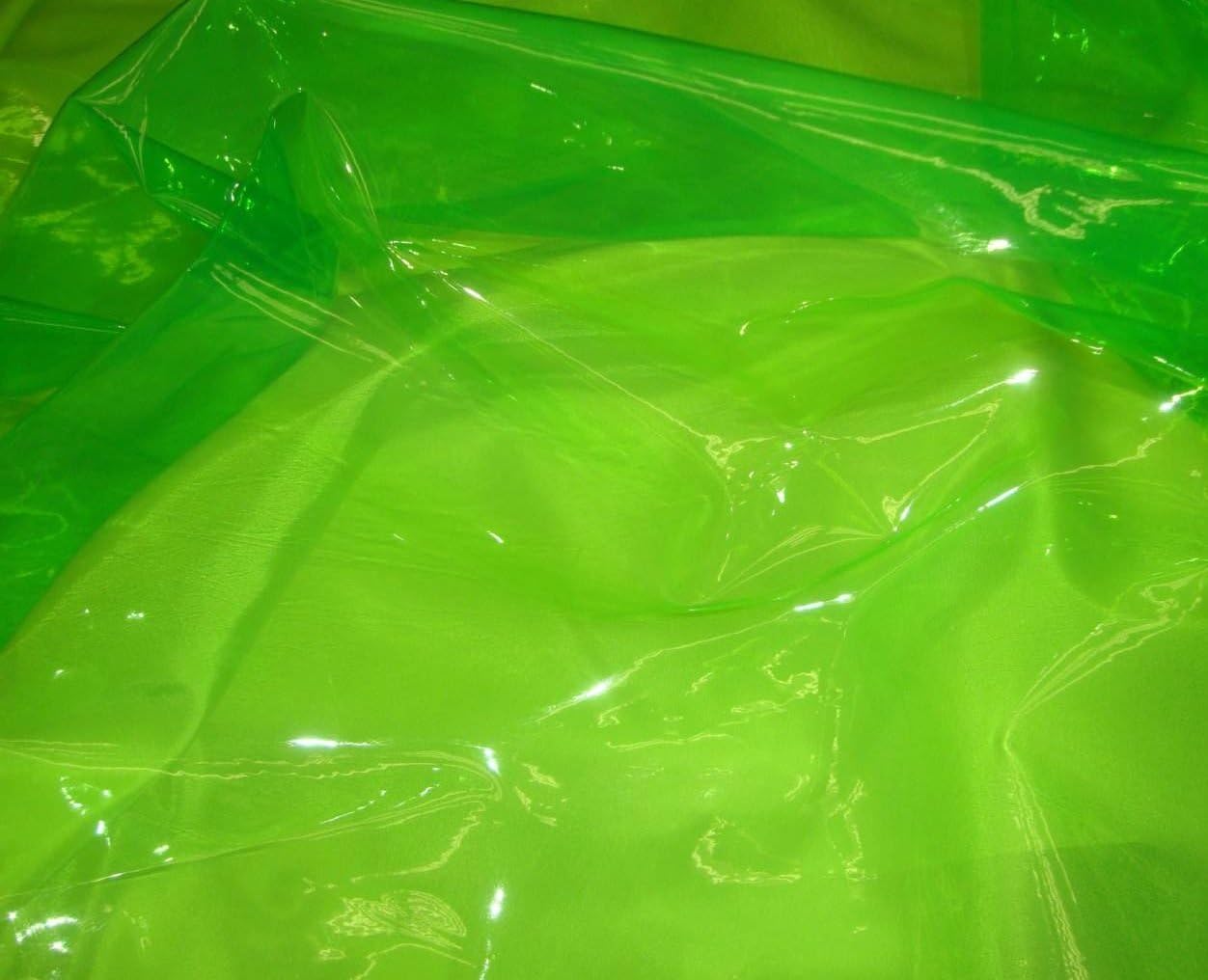 luvfabrics Green 10 Gauge Tinted Plastic Vinyl Tinted 54 Inch Wide Fabric by The Yard ships rolled