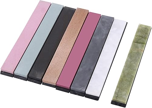 Miniatura 3 de Juego de 8 piedras para afilar cuchillos, afilador de cuchillos profesional, kit de afilador de piedra de afilar con base de 240 # a 10000 #, grano