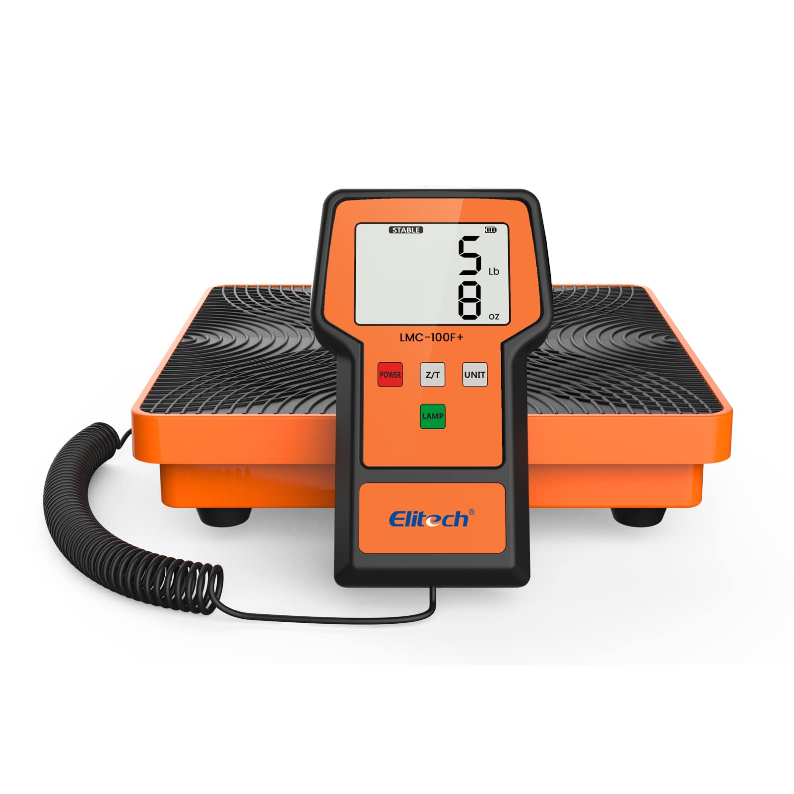 Elitech LMC-100F+ Refrigerant Charging Weight Scale 110Lbs Freon Scale High Precision for HVAC with Case