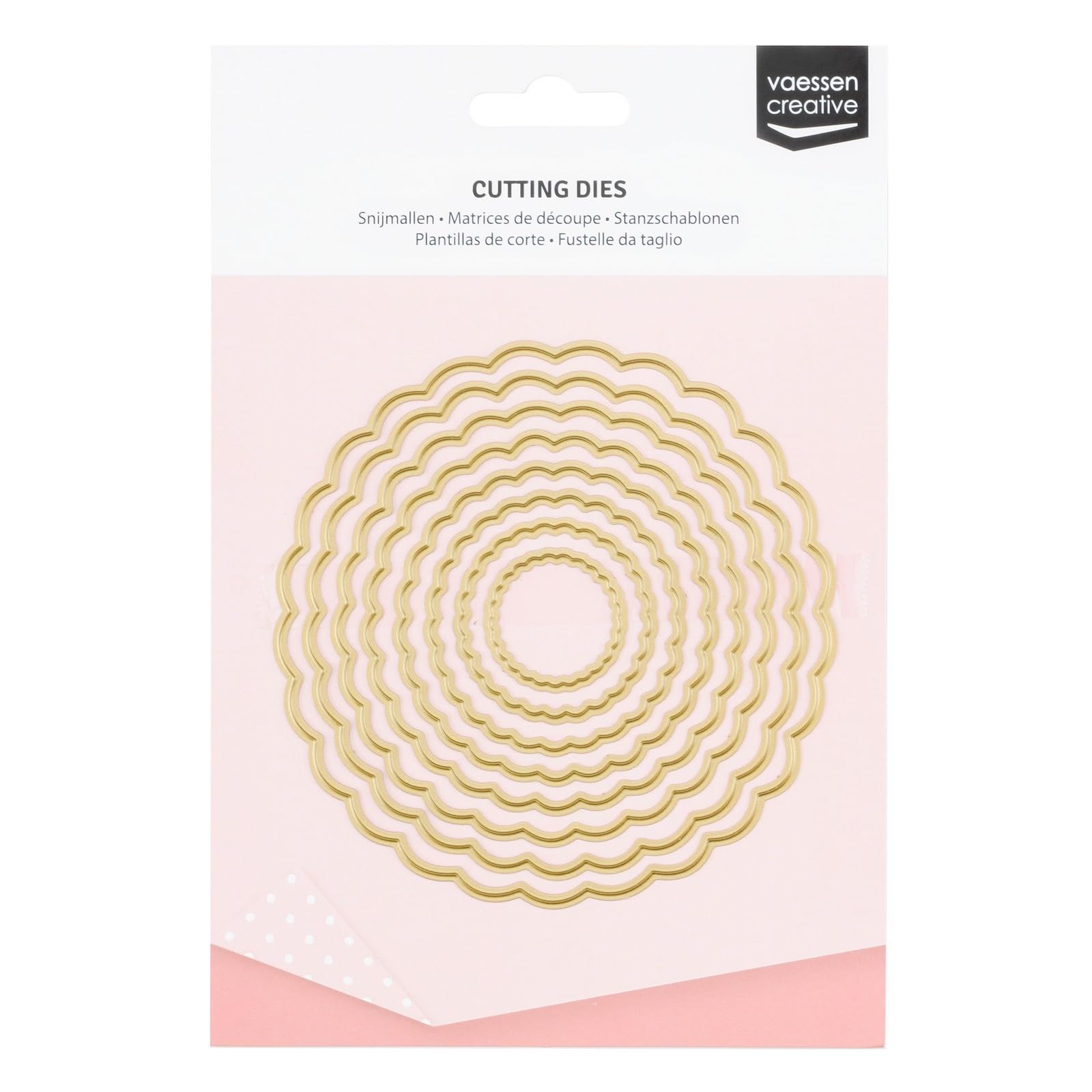 Vaessen Creative "Circles Scallop Shape Cutting Dies, Steel, Black