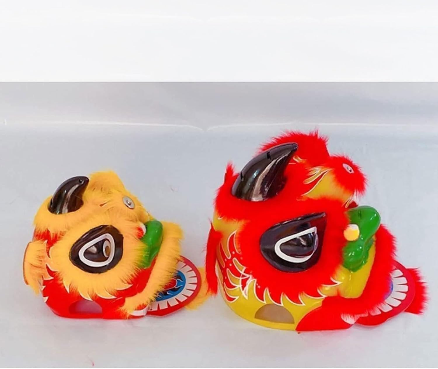 Danza tradizionale del leone del drago 22,9 cm, spettacolo di danza del leone, arte popolare, risveglio, attività all'aperto, artigianato, capodanno cinese (arancione)