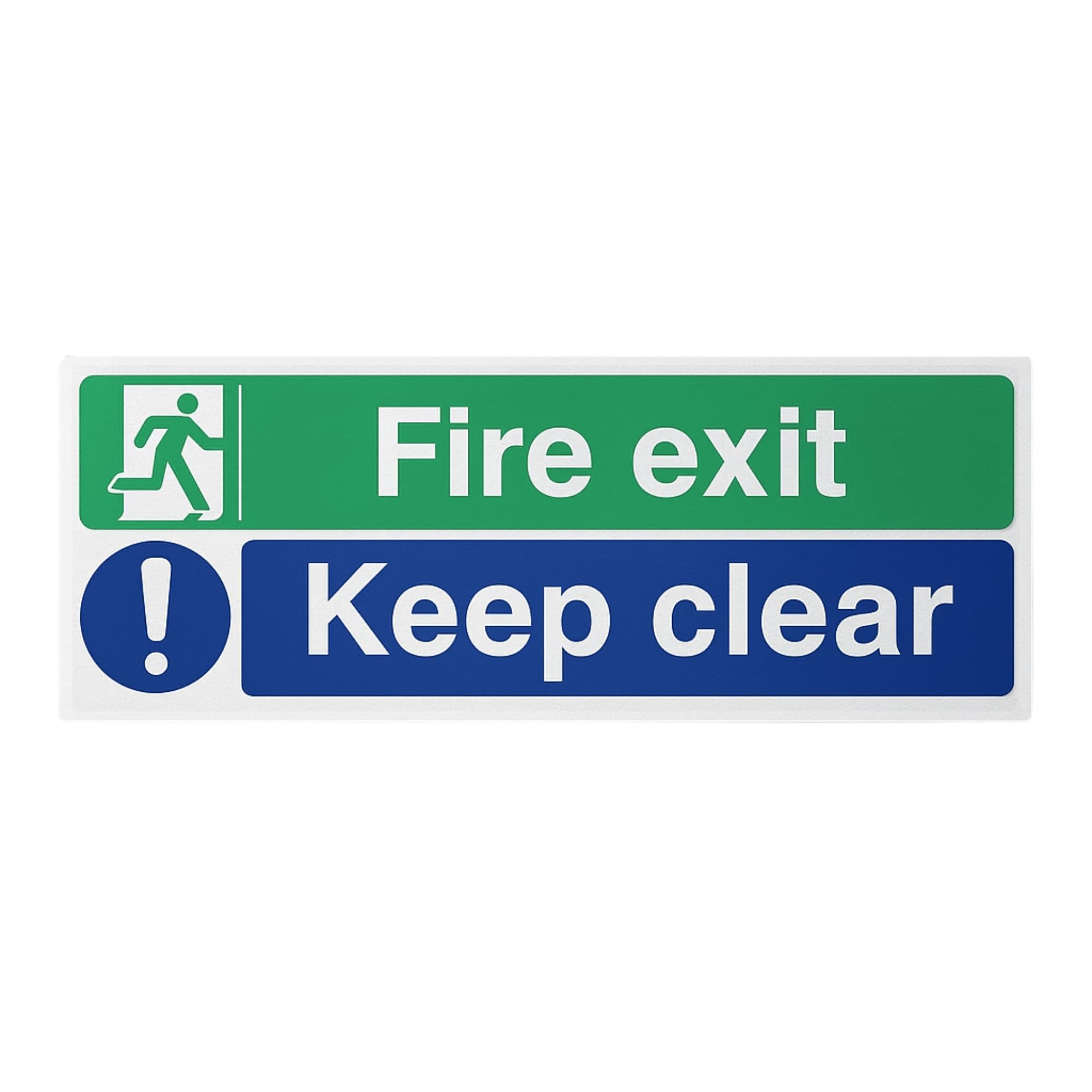 V Safety Fire Exit – Keep Clear, 600 × 200 mm PET‑G Super‑Tough Rigid Plastic, ISO 7010 Compliant Fire Safety Signage – Mandatory Keep Clear Instruction Safety Sign