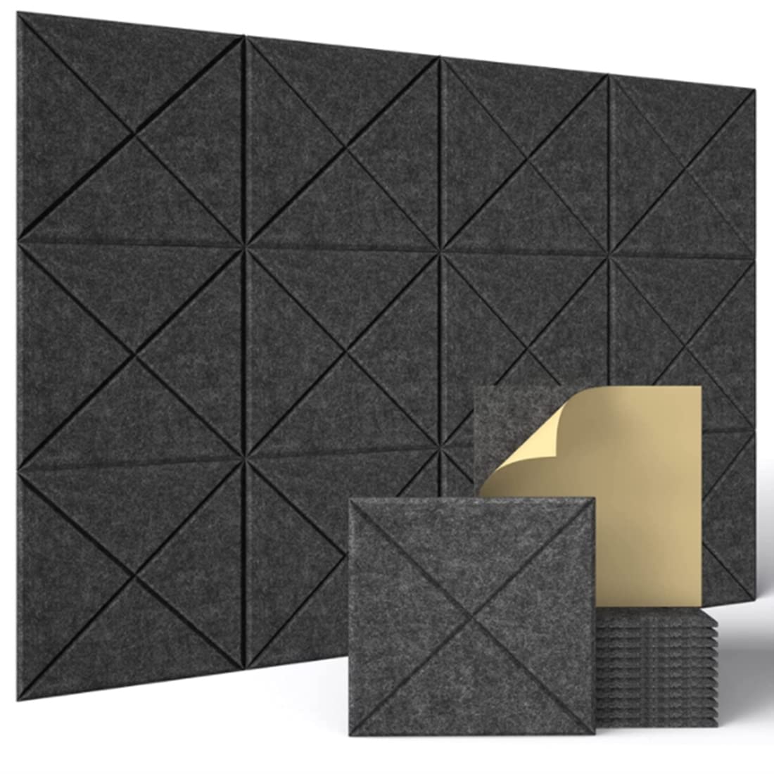SHAPOKY 12 Pezzi di Acustici, di Isolamento Acustico, di Isolamento Acustico per Pareti, per Trattamento Acustico, Decorazioni Murali, Studio, ECC