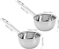 Vista 9 de Plplaaoo Calentador de mantequilla de acero inoxidable Olla compacta para derretir mantequilla con doble boquilla de vertido y parte inferior plana