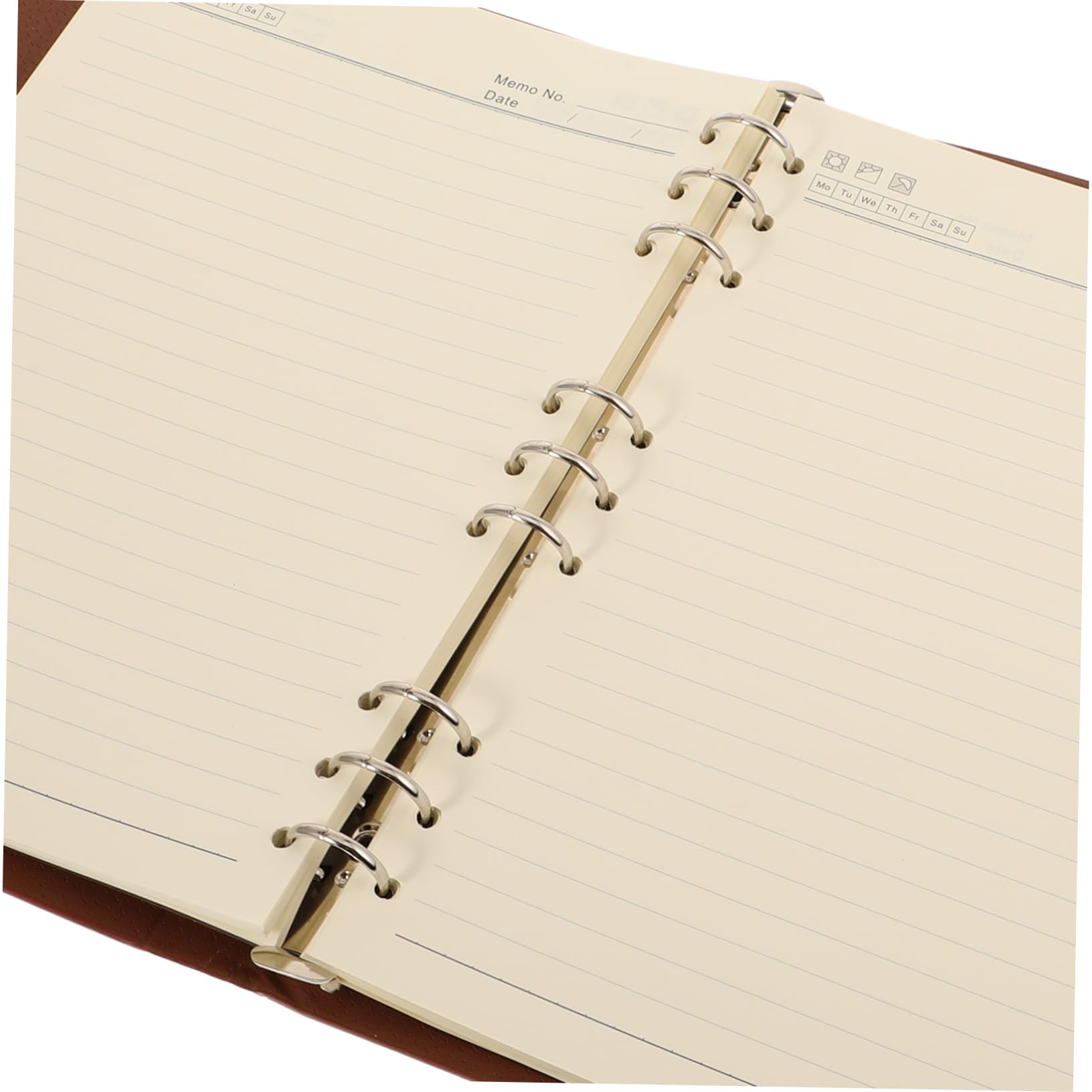 NUOBESTY Quaderno Copertina in Pelle Marrone a Anelli per Scrittura