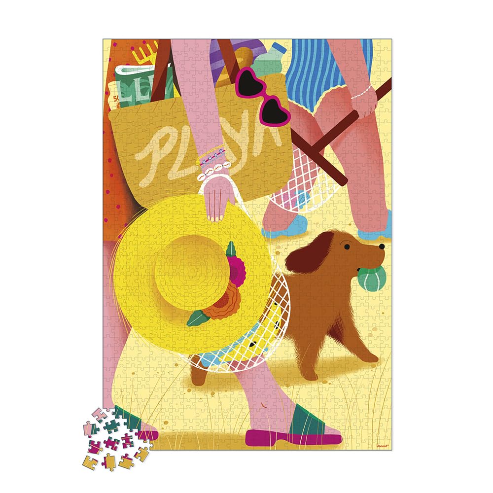 Puzzle Janod Fusée 54 Pièces – Espace, Astronautes Lapins, Poster Inclus – Fabriqué En France, Dès 5 Ans – Développe Concentration Et Motricité