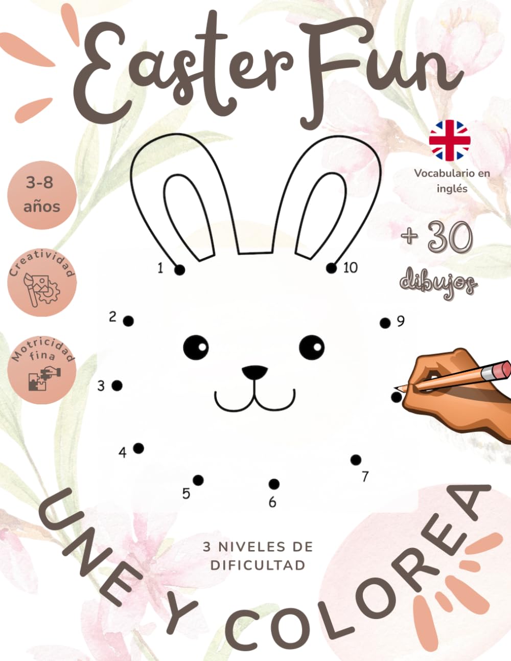 Easter: Une y Colorea: Libro de colorear infantil animales