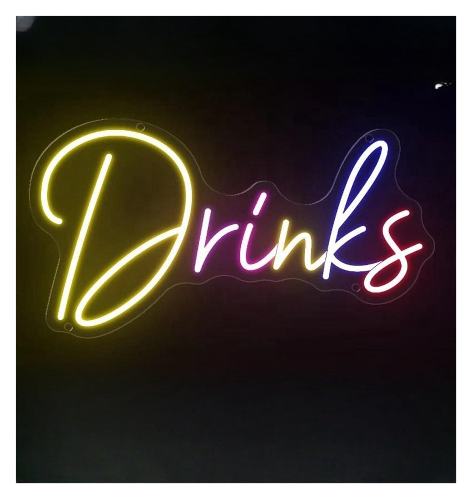 Lemst One Color Signs Lamp Drinks Neon Sign Light For Bar Cafe Beverage Shop Restaurant Home Room Hanging Wall Hanging Decoration 40X22.7cm