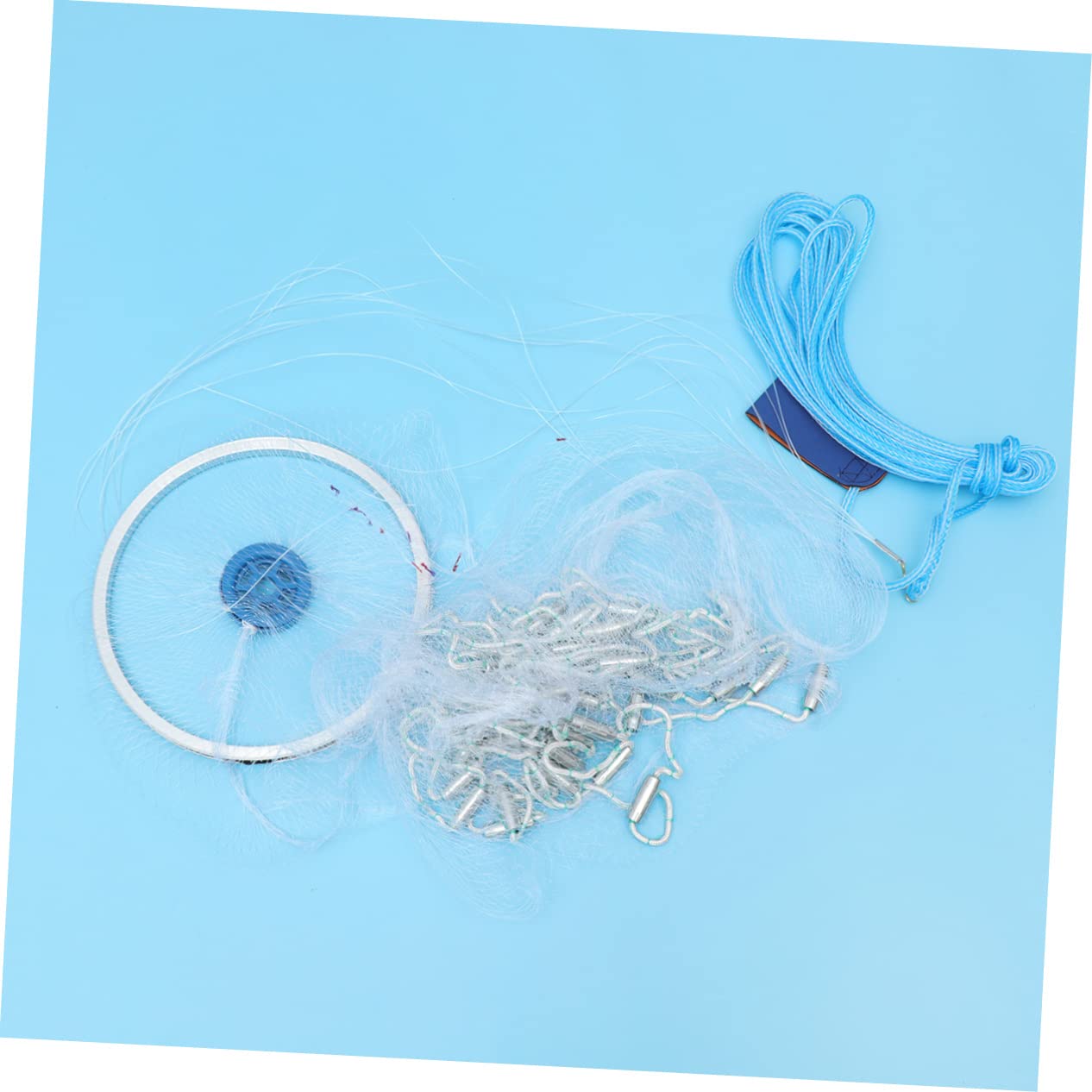 BESPORTBLE guadino da pesca portatile fishing net rete trappola a maglie lancio pieghevole dell'esca Blue