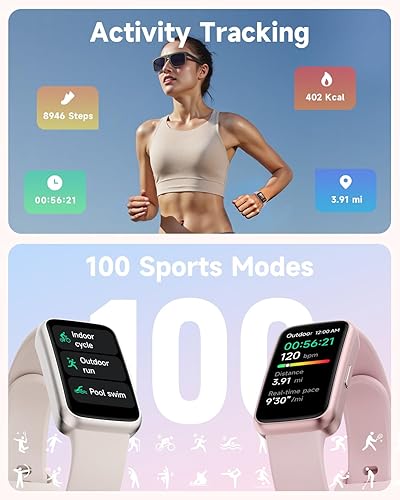 Miniatura 3 de TOOBUR Reloj de seguimiento de fitness, no requiere aplicación, no requiere teléfono, 3 ATM impermeable, frecuencia cardíaca, energía corporal,