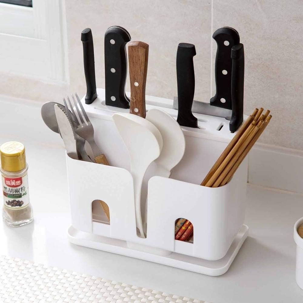 PP Block Stand Holder Chopsticks Forks Tableware Storage Box Container Kitchen Rack Shelf
