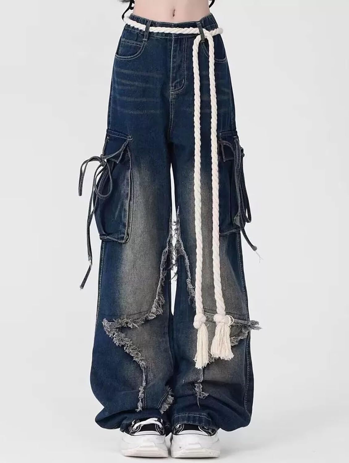 Baggy Pants for Women Girls Cute Jeans Y2k Pants Star Straight Leg Streetwear Clothing - Image 4