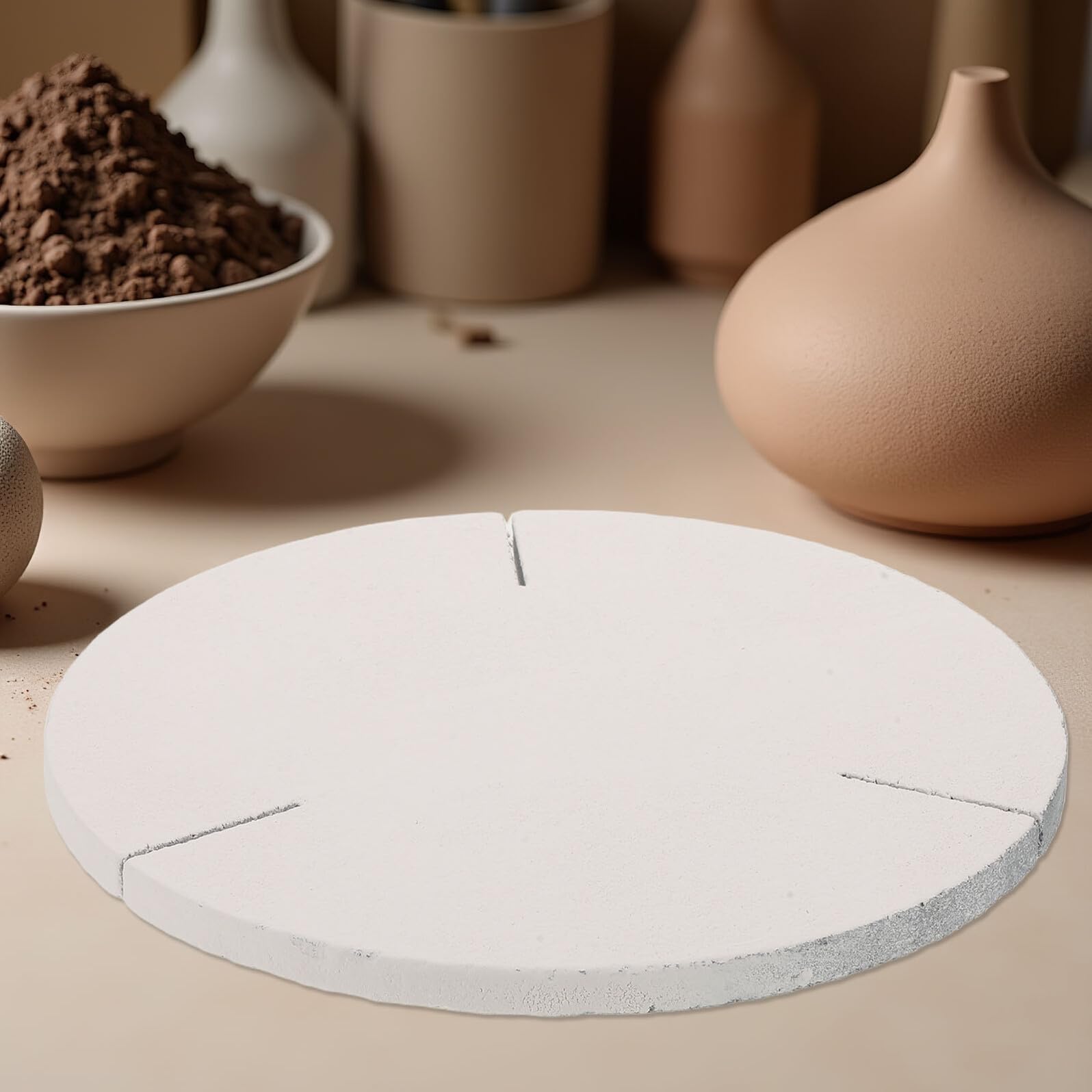 Generic Ognioodporna Okrągła Płyta Porcelanowa Do Wypału Ceramiki z Izolacją Termiczną Stojak Do Wypału Gliny Optymalizacja Przestrzeni Pieca dla Wyrobów Ceramicznych i Biżuterii