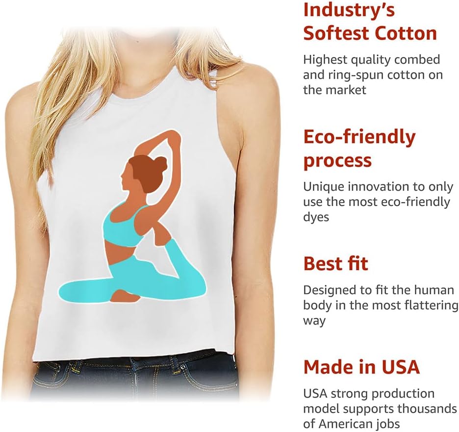 Yoga Design Racerback Cropped Tank - Cute Women's Tank - Printed Tank Top
