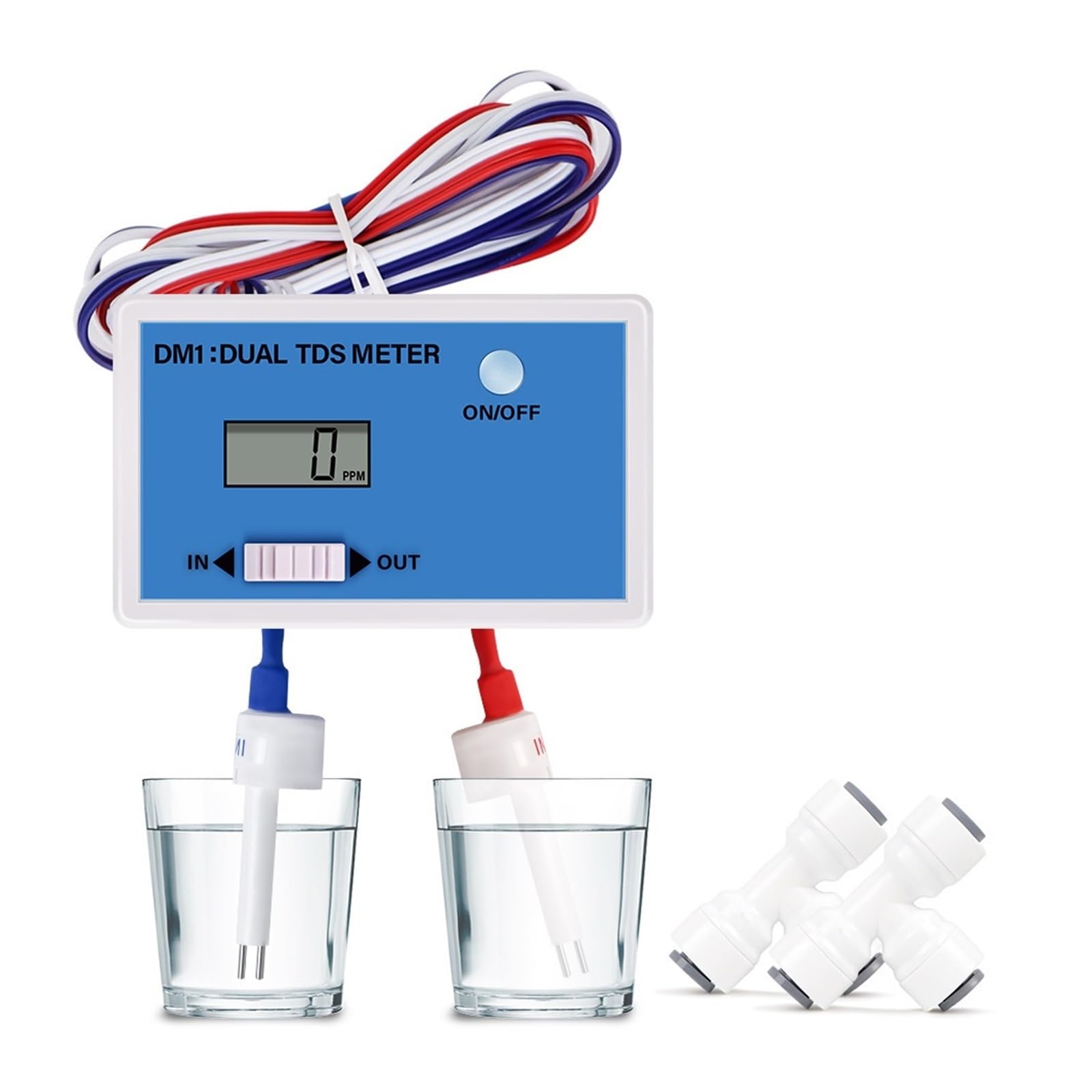 Tester digitale della qualità dell'acqua EC e TDS a doppio canale, conducibilità portatile piscina di acqua potabile,Alta precisione