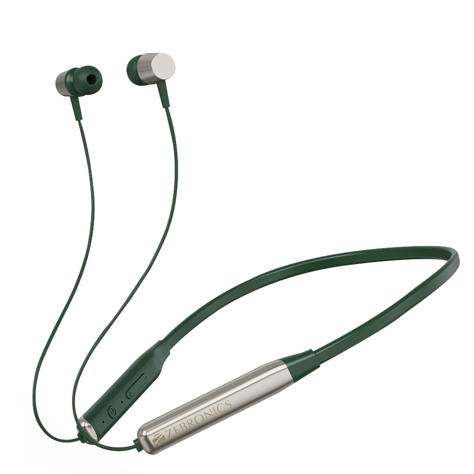 ZEBRONICS Zeb-Evolve BTv5.0, Voice Assistant, Rapid Charge, Dual Pairing, Call Function, Magnetic Earpiece Bluetooth Wireless in Ear Earphones with Mic (Metallic Green)-image-48