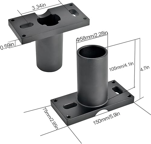 Miniatura 3 de Tenon - Adaptador deslizante para luz LED de estacionamiento, soporte deslizante de 90 grados de 2-38 pulgadas, soporte de montaje de poste de