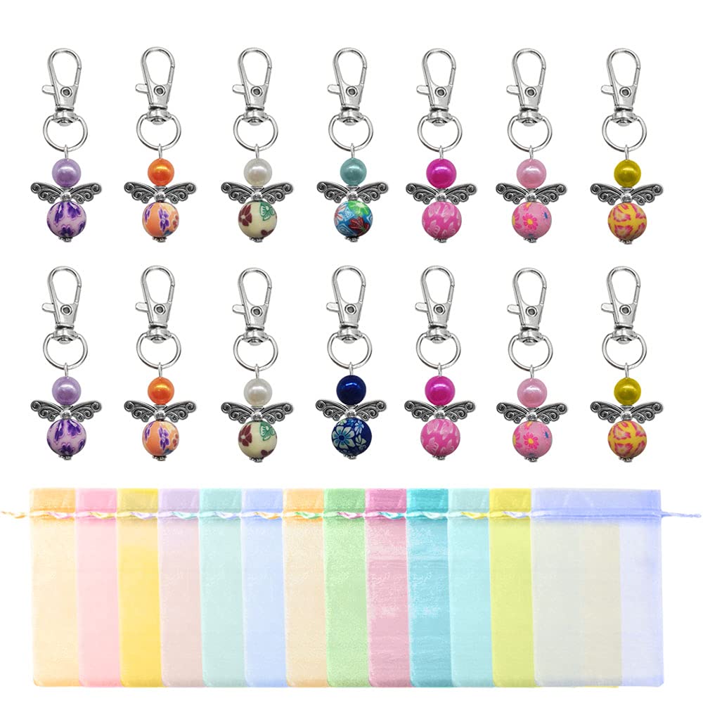 10 Ciondoli Angelo Custode - Portachiavi Con Perle Per Battesimi E Matrimoni - Foto 11