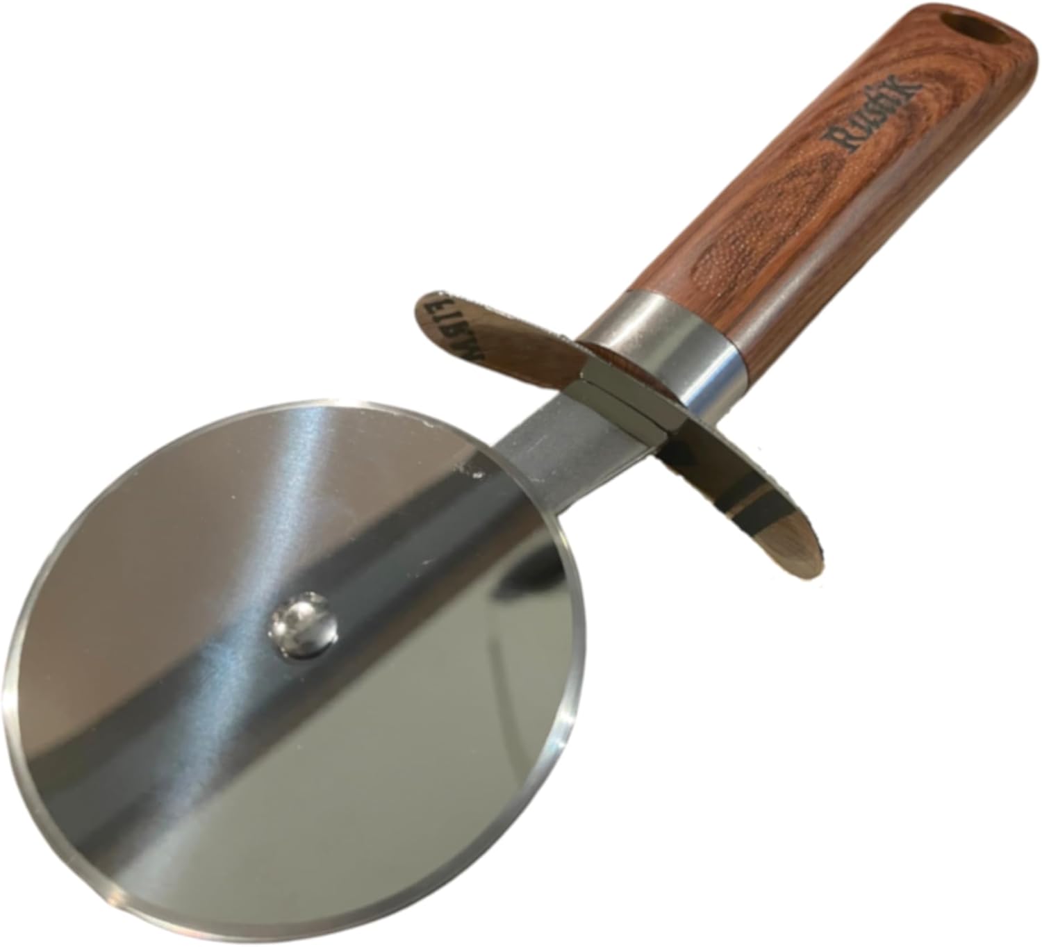 Pizza Cutter by RustiK – Food Grade Stainless Steel, Smooth Rotating, Slicer, Wheel, Pasta, Pastery, with Non Slip Rustic Ergonomic Handle.
