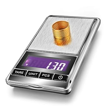 OBVIS Portable Pocket Scale Jewelry Scale Mini Diamond Gold Coin Small Items Weight Gram Weigh Pocket Tool LCD Display Steel Body 300g X 0.1g