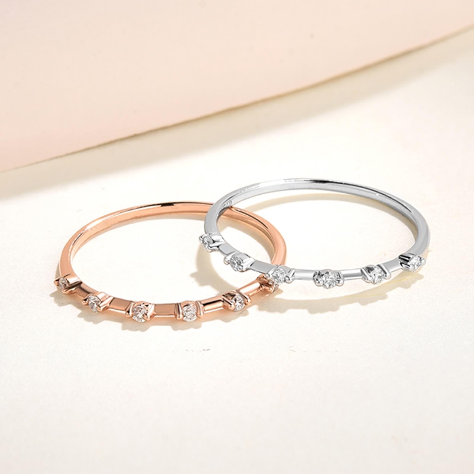 KnSam Anillo de boda de oro blanco de 9 K/14 K/18 K, joyería auténtica, creada en laboratorio, anillo de compromiso de diamante fino, 18/14/9 quilates, talla 47 – 70